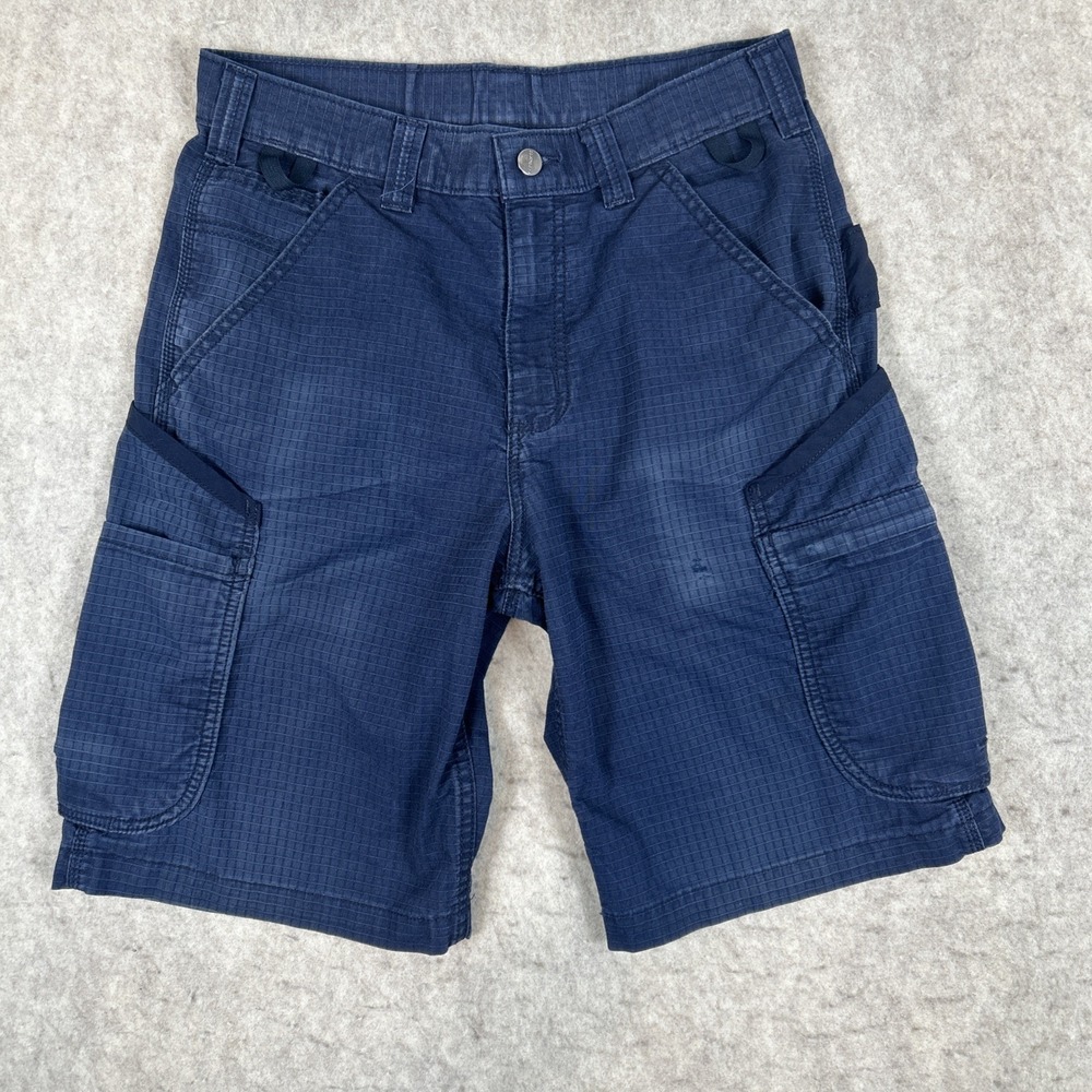 Carhartt Force Broxton Cargo Shorts Men 38 Navy Blue Work Utility 103645 Ripstop